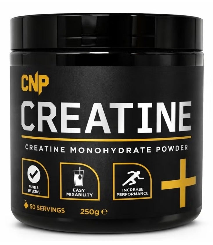 مسحوق كرياتين مونوهيدرات 250 غرام - كرياتين نقي دقيق الحجم لزيادة القوة والأداء الرياضي | سهل المزج | 50 حصة